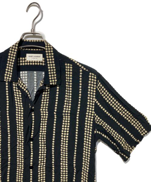 Saint Laurent Paris（サンローランパリ）Saint Laurent Paris (サンローランパリ) スターストライプS/Sシャツ ブラック サイズ:38/15の古着・服飾アイテム