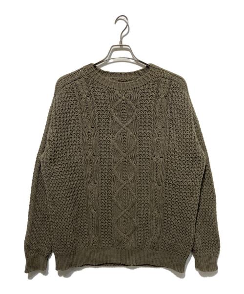 BATONER（バトナ―）BATONER (バトナ―) STEVEN ALAN (スティーブンアラン) 別注フィッシャーマンニット カーキ サイズ:3の古着・服飾アイテム