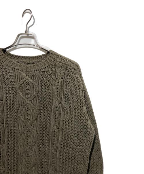 BATONER（バトナ―）BATONER (バトナ―) STEVEN ALAN (スティーブンアラン) 別注フィッシャーマンニット カーキ サイズ:3の古着・服飾アイテム