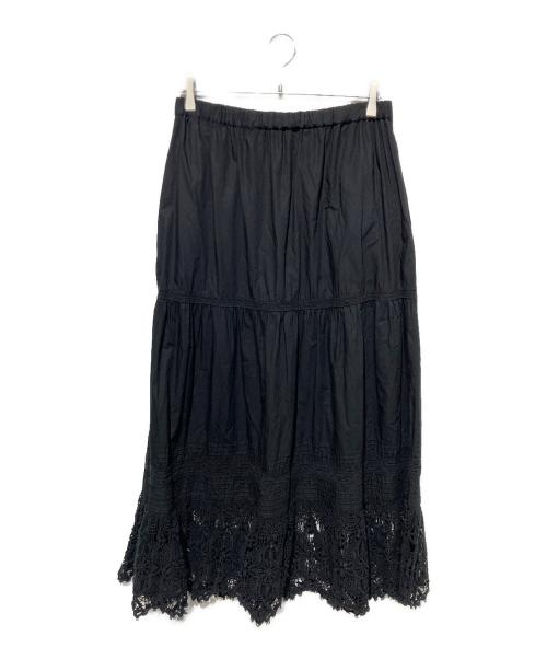 journal standard luxe（ジャーナルスタンダード ラックス）JOURNAL STANDARD LUXE (ジャーナルスタンダード ラックス) ポプリン レーススカート ブラック サイズ:　の古着・服飾アイテム