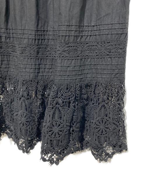 journal standard luxe（ジャーナルスタンダード ラックス）JOURNAL STANDARD LUXE (ジャーナルスタンダード ラックス) ポプリン レーススカート ブラック サイズ:　の古着・服飾アイテム