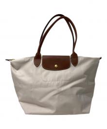 LONGCHAMP（ロンシャン）の古着「ル プリアージュオリジナル L ショルダーバッグ ペーパー  リサイクルキャンバス」｜ベージュ