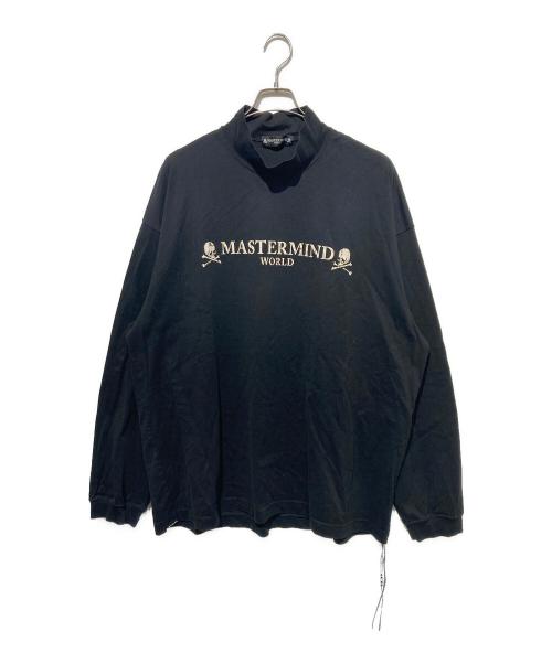 Mastermind WORLD（マスターマインド ワールド）Mastermind WORLD (マスターマインド ワールド) ロゴプリントモックネックカットソー ブラック サイズ:XLの古着・服飾アイテム
