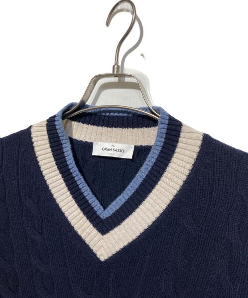 GRAN SASSO（グランサッソ）GRAN SASSO (グランサッソ) Vネックニット ネイビー サイズ:46の古着・服飾アイテム