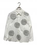 HERALBONYヘラルボニー）の古着「レギュラーカラーシャツ「marina-moji003」」｜ホワイト