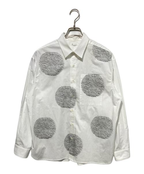 HERALBONY（ヘラルボニー）HERALBONY (ヘラルボニー) レギュラーカラーシャツ「marina-moji003」 ホワイト サイズ:Mの古着・服飾アイテム