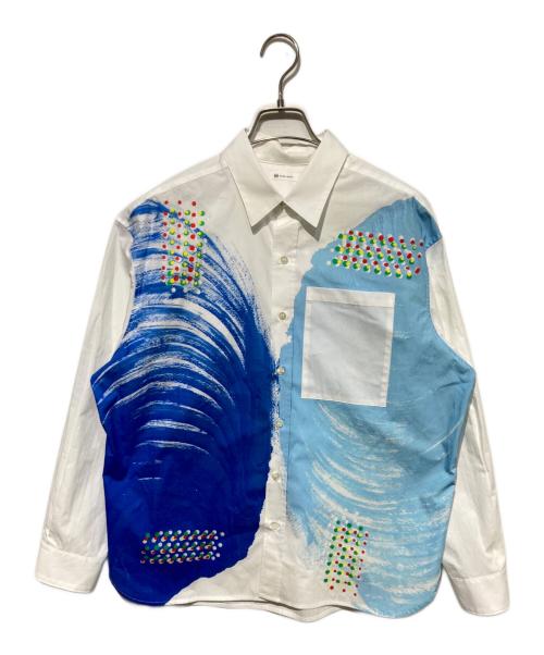 HERALBONY（ヘラルボニー）HERALBONY (ヘラルボニー) レギュラーカラーシャツ「タイトル不明」 ホワイト サイズ:Mの古着・服飾アイテム