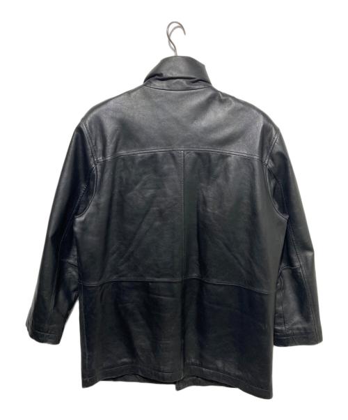 mano di italiani（マノディイタリアー二）mano di italiani (マノディイタリアー二) レザーカーコート ブラック サイズ:Ｌの古着・服飾アイテム