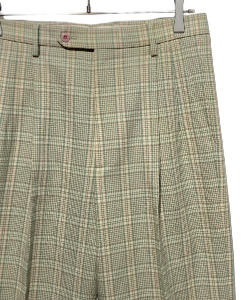 GUCCI（グッチ）GUCCI (グッチ) タータンチェック ウールスラックス グリーン サイズ:46の古着・服飾アイテム