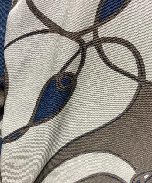 HERMES（エルメス）HERMES (エルメス) Coup de Fouet Remix シルクシャツ ネイビー×グレー サイズ:38/15の古着・服飾アイテム