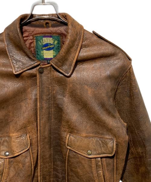 MADE IN THE WORLD（メイドインザワールド）MADE IN THE WORLD (メイドインザワールド) レザージャケット ブラウン サイズ:Lの古着・服飾アイテム