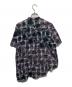 MM6 Maison Margiela (エムエムシックスメゾンマルジェラ) アシンメトリー花柄バンドカラーシャツ グレー×パープル サイズ:42：8000円