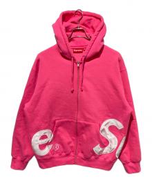 SUPREME（シュプリーム）の古着「Big Logo Zip Up Hooded Sweatshirt Magenta」｜ピンク