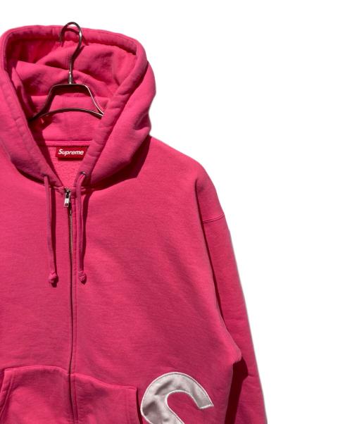 SUPREME（シュプリーム）Supreme (シュプリーム) Big Logo Zip Up Hooded Sweatshirt Magenta ピンク サイズ:Mの古着・服飾アイテム