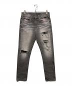 OFFWHITEオフホワイト）の古着「ダメージ加工デニムパンツ」｜グレー