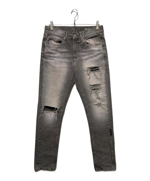 OFFWHITE（オフホワイト）OFFWHITE (オフホワイト) ダメージ加工デニムパンツ グレー サイズ:30の古着・服飾アイテム