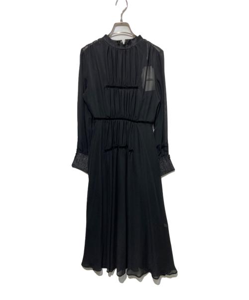 Ameri（アメリ）Ameri (アメリ) CHIFFON GATHER DRESS ブラック サイズ:S 未使用品の古着・服飾アイテム
