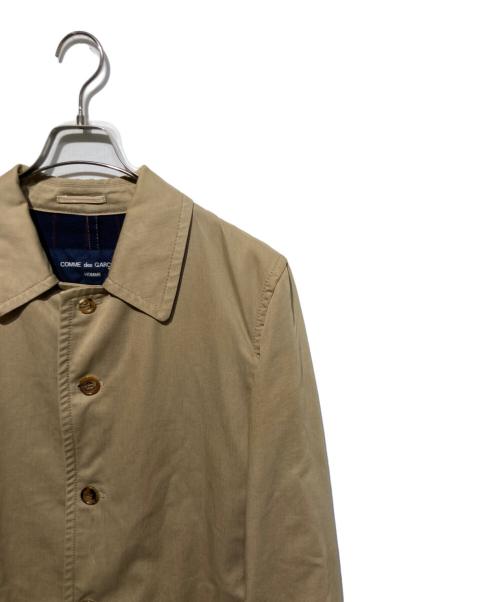 COMME des GARCONS HOMME（コムデギャルソン オム）COMME des GARCONS HOMME (コムデギャルソン オム) 裏地チェックステンカラーコート ベージュ サイズ:Lの古着・服飾アイテム