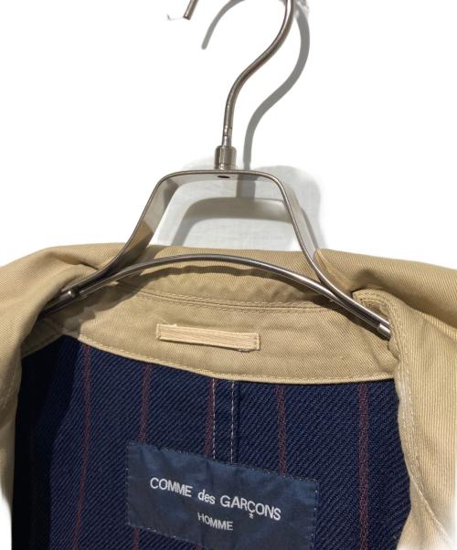 COMME des GARCONS HOMME（コムデギャルソン オム）COMME des GARCONS HOMME (コムデギャルソン オム) 裏地チェックステンカラーコート ベージュ サイズ:Lの古着・服飾アイテム