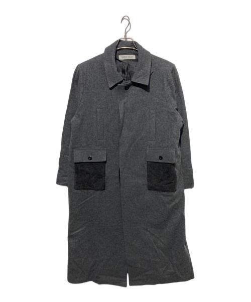 NEW OLD（ニューオールド）NEW OLD (ニューオールド) RIB POCKET COAT ニット切替コート グレー サイズ:44の古着・服飾アイテム