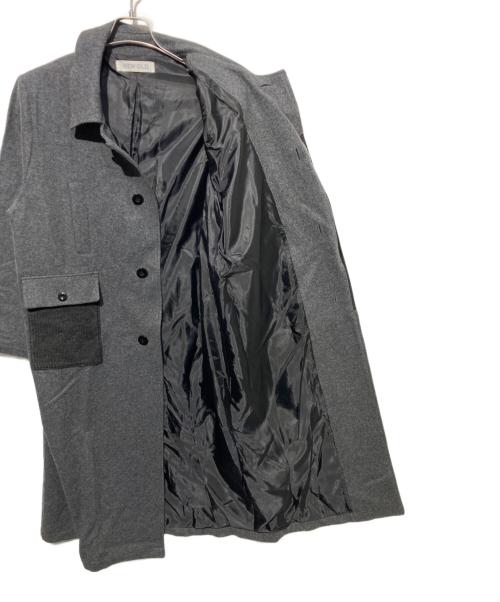 NEW OLD（ニューオールド）NEW OLD (ニューオールド) RIB POCKET COAT ニット切替コート グレー サイズ:44の古着・服飾アイテム