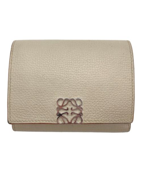 LOEWE（ロエベ）LOEWE (ロエベ) アナグラム トライフォードウォレット ベージュの古着・服飾アイテム