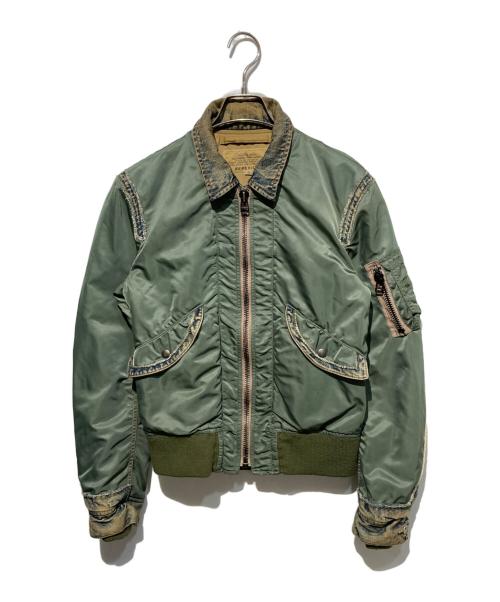 AVIREX（アヴィレックス）AVIREX (アヴィレックス) L-2Bデニム切替ジャケット オリーブ サイズ:Mの古着・服飾アイテム