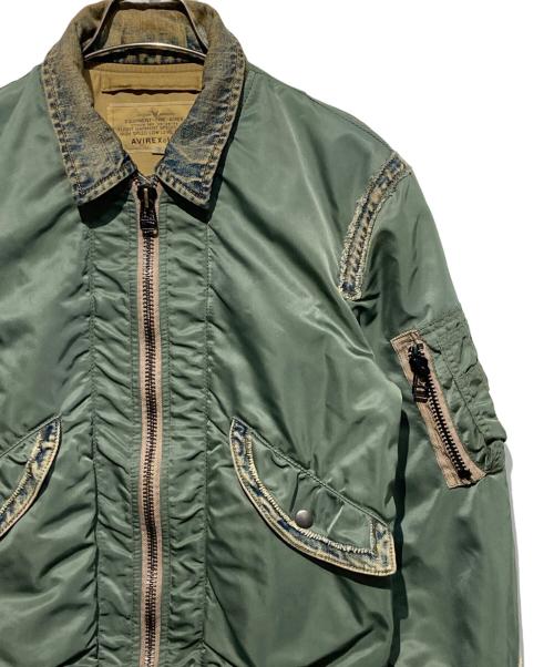 AVIREX（アヴィレックス）AVIREX (アヴィレックス) L-2Bデニム切替ジャケット オリーブ サイズ:Mの古着・服飾アイテム