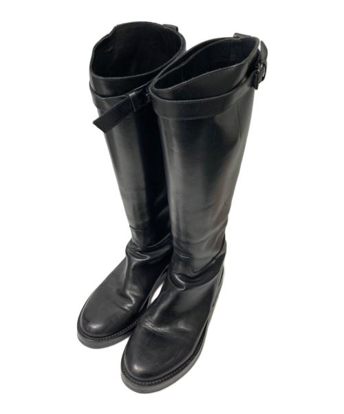 ANN DEMEULEMEESTER（アンドゥムルメステール）ANN DEMEULEMEESTER (アンドゥムルメステール) Leather Stan Riding Boot ブラック サイズ:38 1/2の古着・服飾アイテム