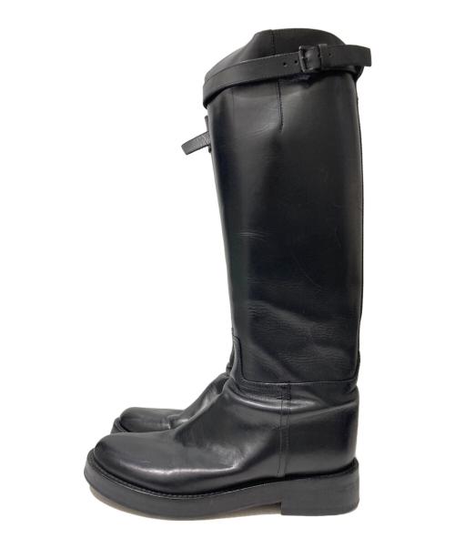 ANN DEMEULEMEESTER（アンドゥムルメステール）ANN DEMEULEMEESTER (アンドゥムルメステール) Leather Stan Riding Boot ブラック サイズ:38 1/2の古着・服飾アイテム