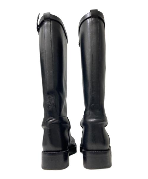ANN DEMEULEMEESTER（アンドゥムルメステール）ANN DEMEULEMEESTER (アンドゥムルメステール) Leather Stan Riding Boot ブラック サイズ:38 1/2の古着・服飾アイテム