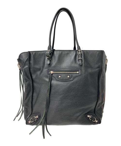 BALENCIAGA（バレンシアガ）BALENCIAGA (バレンシアガ) ペーパー トートバッグ ブラックの古着・服飾アイテム