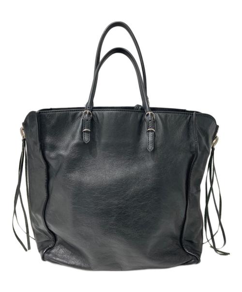 BALENCIAGA（バレンシアガ）BALENCIAGA (バレンシアガ) ペーパー トートバッグ ブラックの古着・服飾アイテム