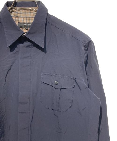 BURBERRY BLACK LABEL（バーバリーブラックレーベル）BURBERRY BLACK LABEL (バーバリーブラックレーベル) コットンナイロンブレンドシャツ ネイビー サイズ:3の古着・服飾アイテム