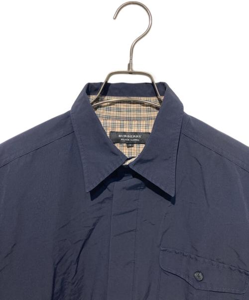 BURBERRY BLACK LABEL（バーバリーブラックレーベル）BURBERRY BLACK LABEL (バーバリーブラックレーベル) コットンナイロンブレンドシャツ ネイビー サイズ:3の古着・服飾アイテム