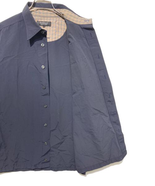 BURBERRY BLACK LABEL（バーバリーブラックレーベル）BURBERRY BLACK LABEL (バーバリーブラックレーベル) コットンナイロンブレンドシャツ ネイビー サイズ:3の古着・服飾アイテム