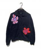 PS Paul SmithＰＳポールスミス）の古着「花柄ニットカーディガン」｜ブラック