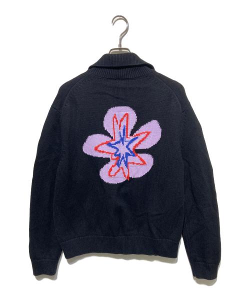 PS Paul Smith（ＰＳポールスミス）PS Paul Smith (ＰＳポールスミス) 花柄ニットカーディガン ブラック サイズ:XLの古着・服飾アイテム