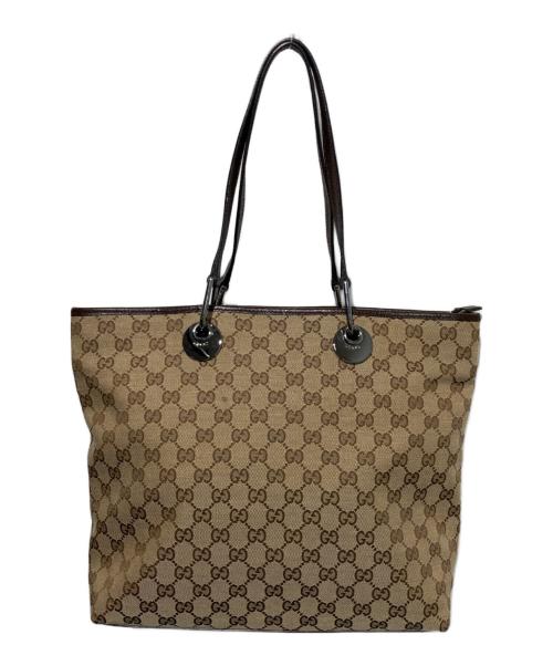 GUCCI（グッチ）GUCCI (グッチ) ＧＧキャンバストートバッグ ベージュの古着・服飾アイテム