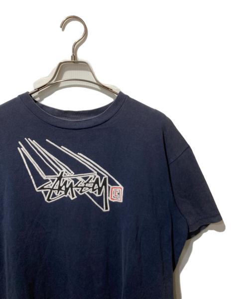 stussy（ステューシー）stussy (ステューシー) プリントTシャツ ネイビー サイズ:Lの古着・服飾アイテム