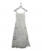 FRAY IDフレイ アイディー）の古着「2WAYニットコンビタックティアードワンピース」｜ホワイト