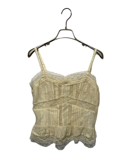 FRAY ID（フレイ アイディー）FRAY ID (フレイ アイディー) デザインレースキャミソール イエロー サイズ:Fの古着・服飾アイテム