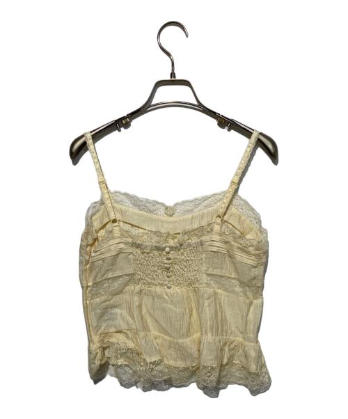 FRAY ID（フレイ アイディー）FRAY ID (フレイ アイディー) デザインレースキャミソール イエロー サイズ:Fの古着・服飾アイテム