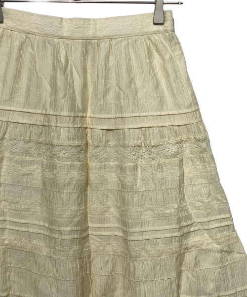 FRAY ID（フレイ アイディー）FRAY ID (フレイ アイディー) デザインレースティアードスカート イエロー サイズ:1の古着・服飾アイテム