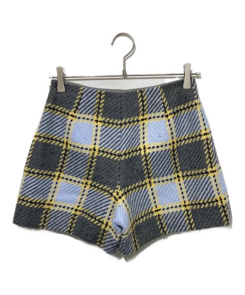 BLUE LABEL CRESTBRIDGE（ブルーレーベルクレストブリッジ）BLUE LABEL CRESTBRIDGE (ブルーレーベルクレストブリッジ) チェックショートパンツ グレー サイズ:36の古着・服飾アイテム
