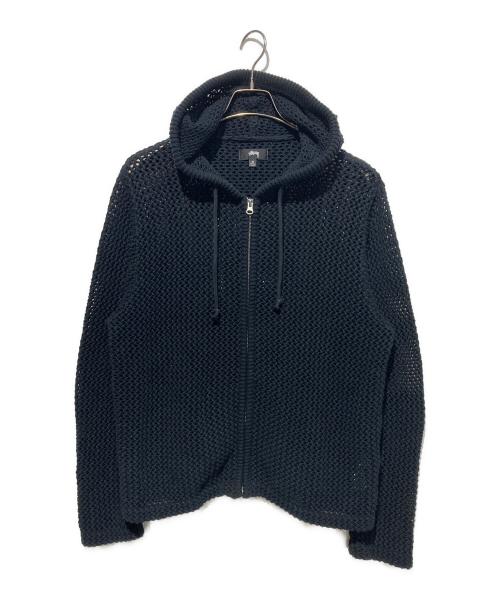 stussy（ステューシー）stussy (ステューシー) メッシュジップパーカー ブラック サイズ:Mの古着・服飾アイテム