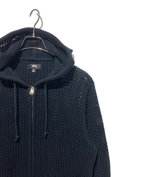 stussy（ステューシー）stussy (ステューシー) メッシュジップパーカー ブラック サイズ:Mの古着・服飾アイテム