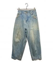 NEON SIGN（ネオンサイン）の古着「USED加工 Wide denim slacks」｜ブルー
