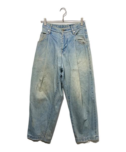 NEON SIGN（ネオンサイン）NEON SIGN (ネオンサイン) USED加工 Wide denim slacks ブルーの古着・服飾アイテム