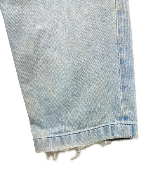 NEON SIGN（ネオンサイン）NEON SIGN (ネオンサイン) USED加工 Wide denim slacks ブルーの古着・服飾アイテム